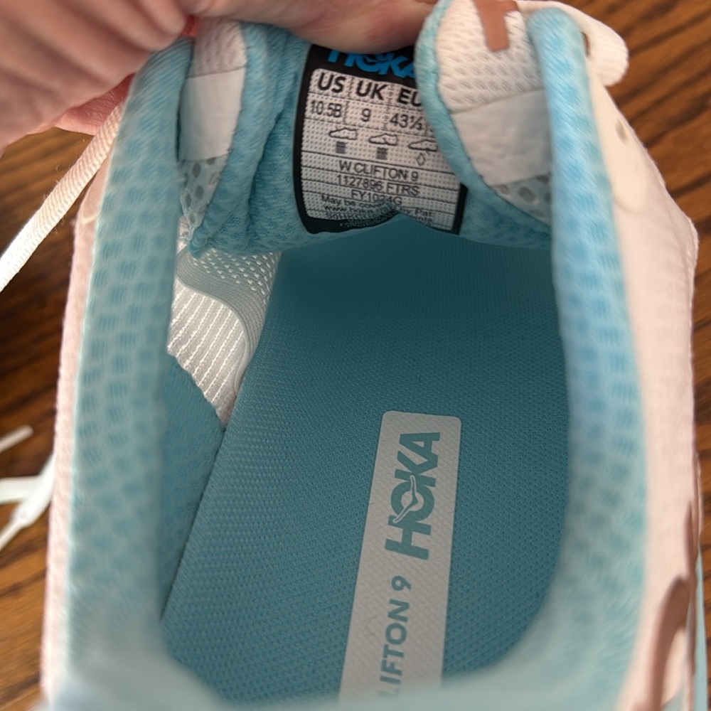 Hoka Women's White and Aqua Athletic Shoes - Picture 5 of 7